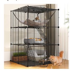 Yitahome Cat Cage Indoor Cat Enclosures DIY Cat Playpen Metal Kennel with Extra Large Hammock for 1-2 Cats, Ferret, Chinchilla, Rabbit, Small Animals