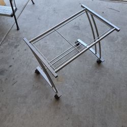 Silver Metal Rolling Hanging File Cart
