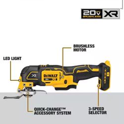 20V MAX XR Cordless Brushless 3-Speed Oscillating Multi Tool (Tool Only)