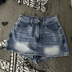 Shien Skirt Light Blue Denim