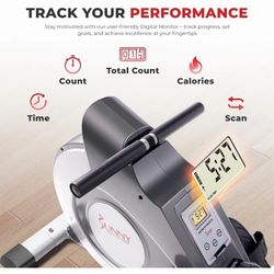 Sunny Health & Fitness 53.4" Extended Slide Rail Magnetic Rowing Machine