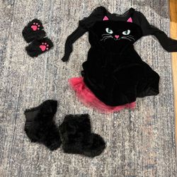 Girls Cat Costume Size L
