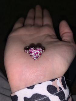 Apm Monaco Silver Ring MTS (Heart Ring) New Size 7.5