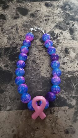 Galaxy breast cancer awareness bracelet
