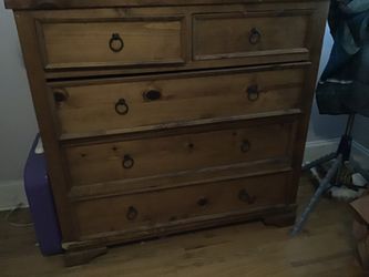 Wood Rustic Finish Dresser Drawer 5 Drawer