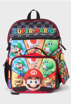 Super Mario Kids Backpack with Lunch Box Set