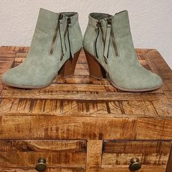 Olive Colored Heeled Booties 