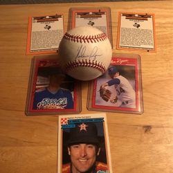 Lot Of 6 Great Nolan Ryan Cards Rising In Value! King Of Kings Error Card Incl!!! Plus An Autographed Baseball!!! 
