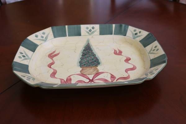 Laurie Gates Holiday Hand Painted Serving Platter