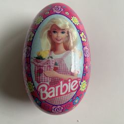 1996 Barbie Easter Egg Tin Russell Stover Candies, Inc 