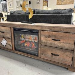 Brand New ▪️ $19 Down Payment Finance ▪️▪️Trinell TV Stand with Electric Fireplace 