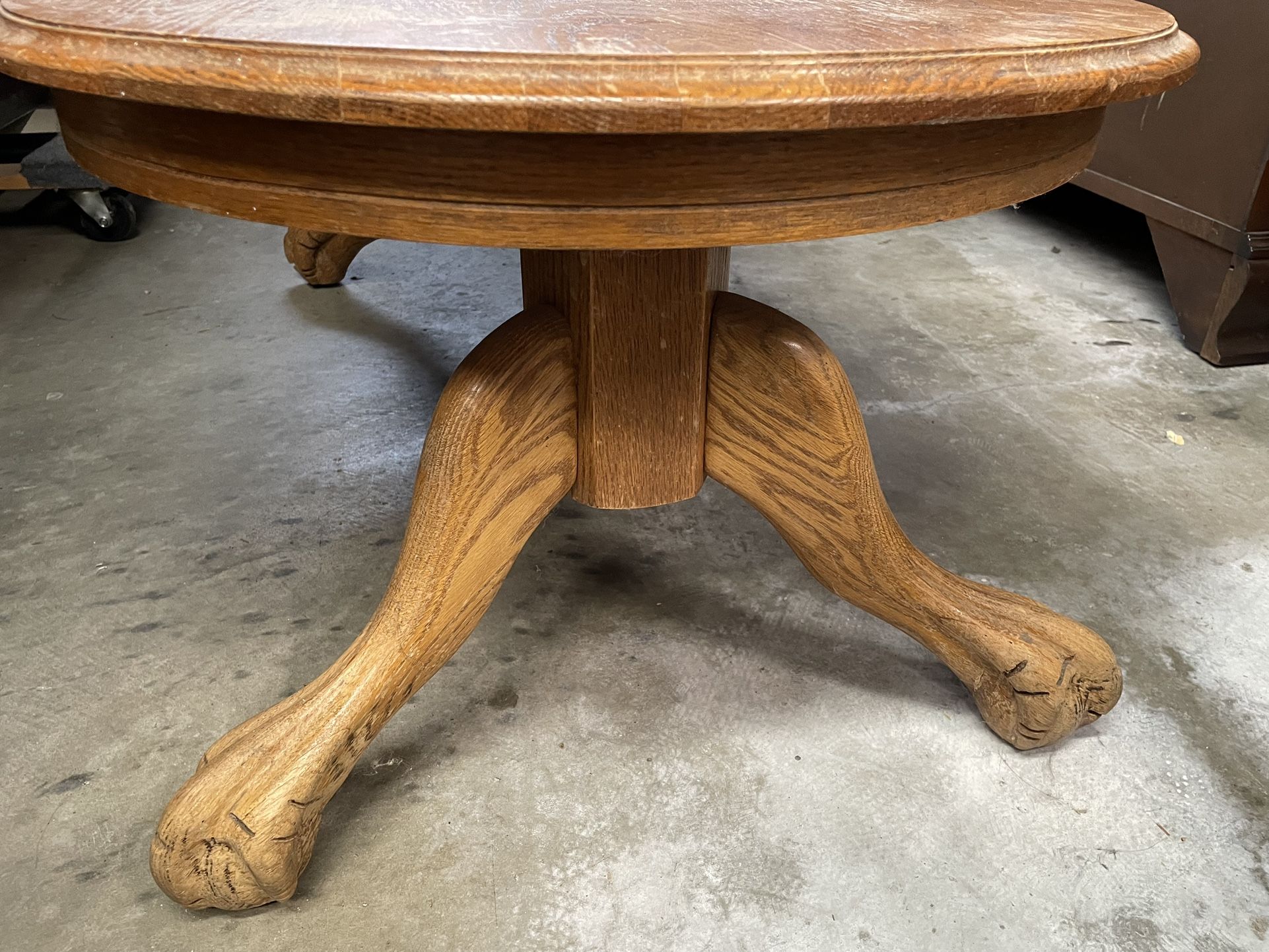 Antique, Vintage Claw Foot Wood Coffee Table