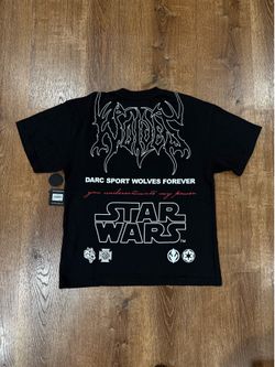 Star Wars x Darc Sport Wolves black and white streetwear tee size medium