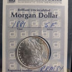 1881-S Morgan Dollar Graded BU