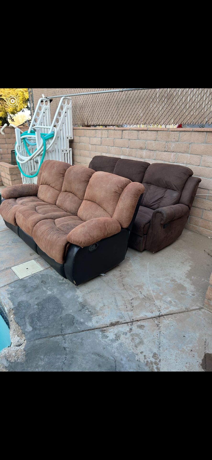 Free One Reclining Couch. Only Tan One Left. You Must Pick Up.