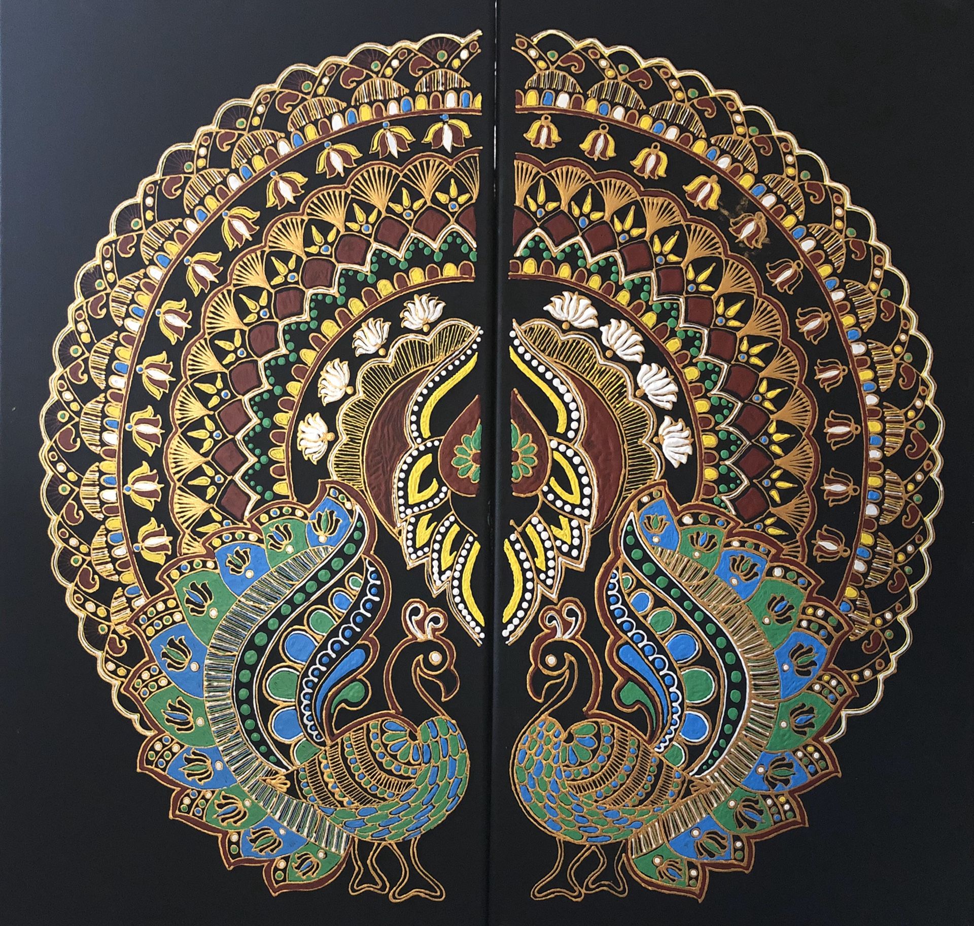 Black canvas acrylic wall decor custom made on order