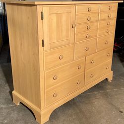 Solid Wood 9 Drawer Cubby Dresser Chest and Mirror