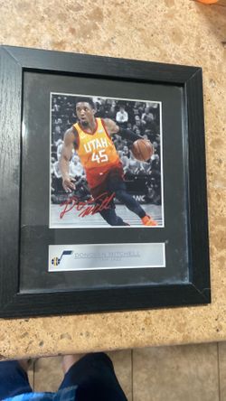 Donovan Mitchell Sighed Photo Framed.