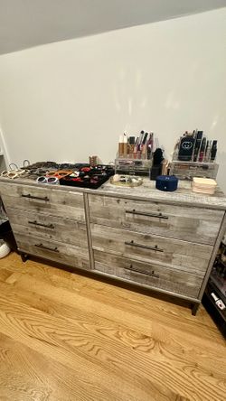 Two Rustic Nightstands and Matching Dresser