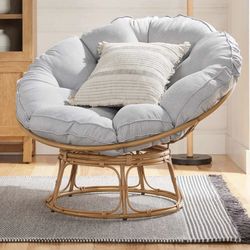 Better Homes & Gardens Emma Papasan Accent Chair, Gray Linen