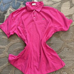Lacoste Polo Shirt, Classic Fit, Size 48 Excellent Condition Pink