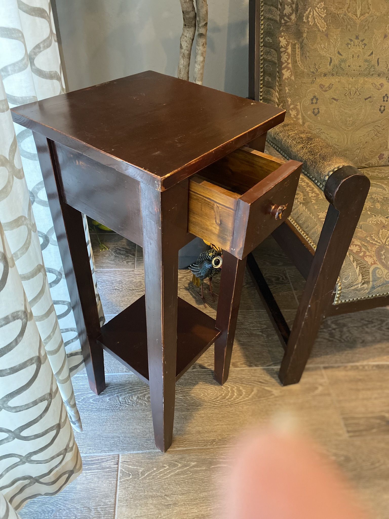 Wood Distressed Side Table