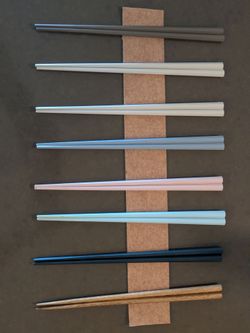 7 pairs of Japanese octagonal chopsticks multicolored