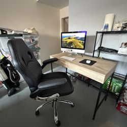 Mac Desktop Computer W/ Office Chair And Desk