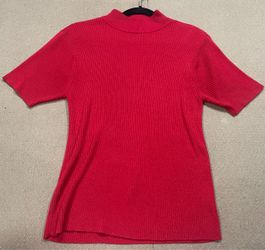Crystal Kobe Vintage 90’s  retro red ribbed mock neck sweater