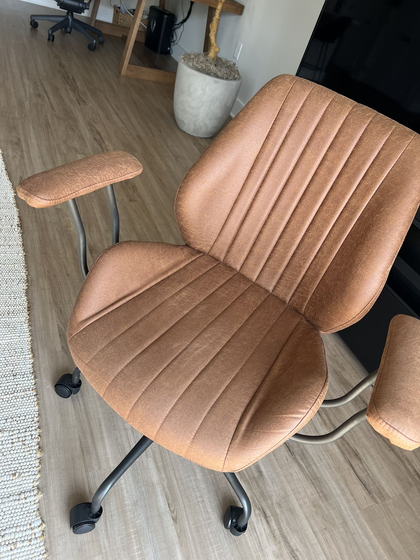 Brown Suede Office Chair