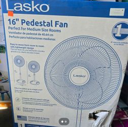Lasko 16" Oscillating Pedestal Fan with Adjustable Height and Tilt-Back Head for Whole Room Cooling,