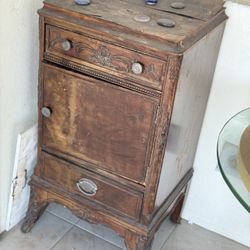 Antique Rustic Wood Cabinet With Drawers 30x15” 