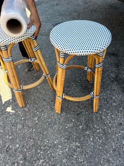 two authentic Serena & Lily stools match
