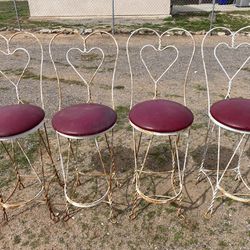Twisted Metal Heart Chairs 4 for $200