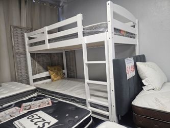 Brand new white twin twin bunkbed