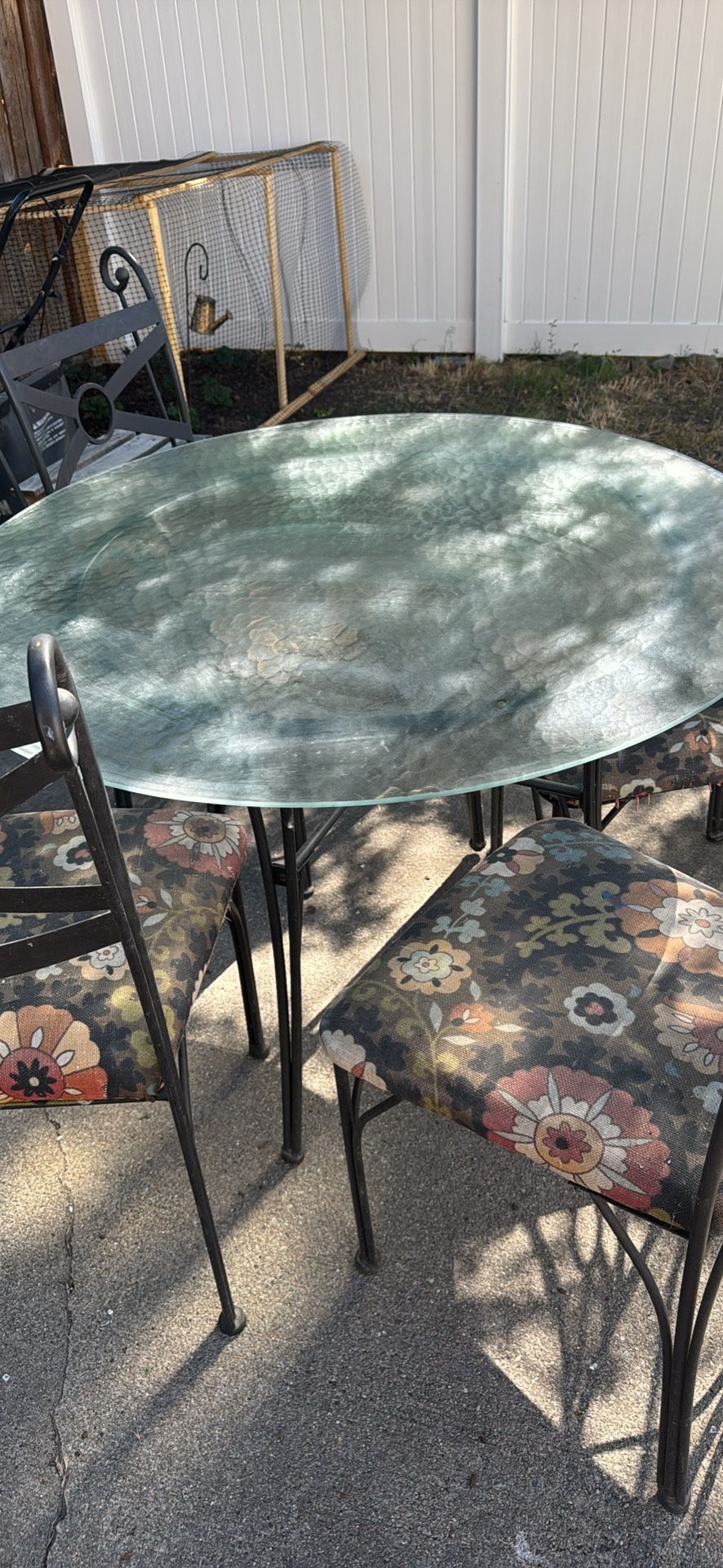 Glass Table Top With Four Chairs