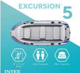 USED 2x INTEX 12 VINTEX Excursion 5 Inflatable Boat for $100 ( no paddles)