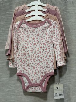 Cloud Island 4-Pack Long-Sleeve Bodysuits Size 3-6M