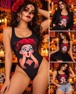 Catrina Red Roses Bodysuit - All Sizes