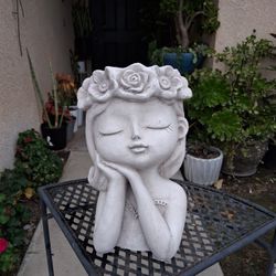Concrete Fairy Girl Face Planter $30
