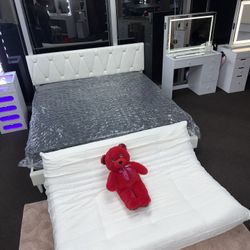 New King Size Bed Frame + Mattress + Floor Sofa