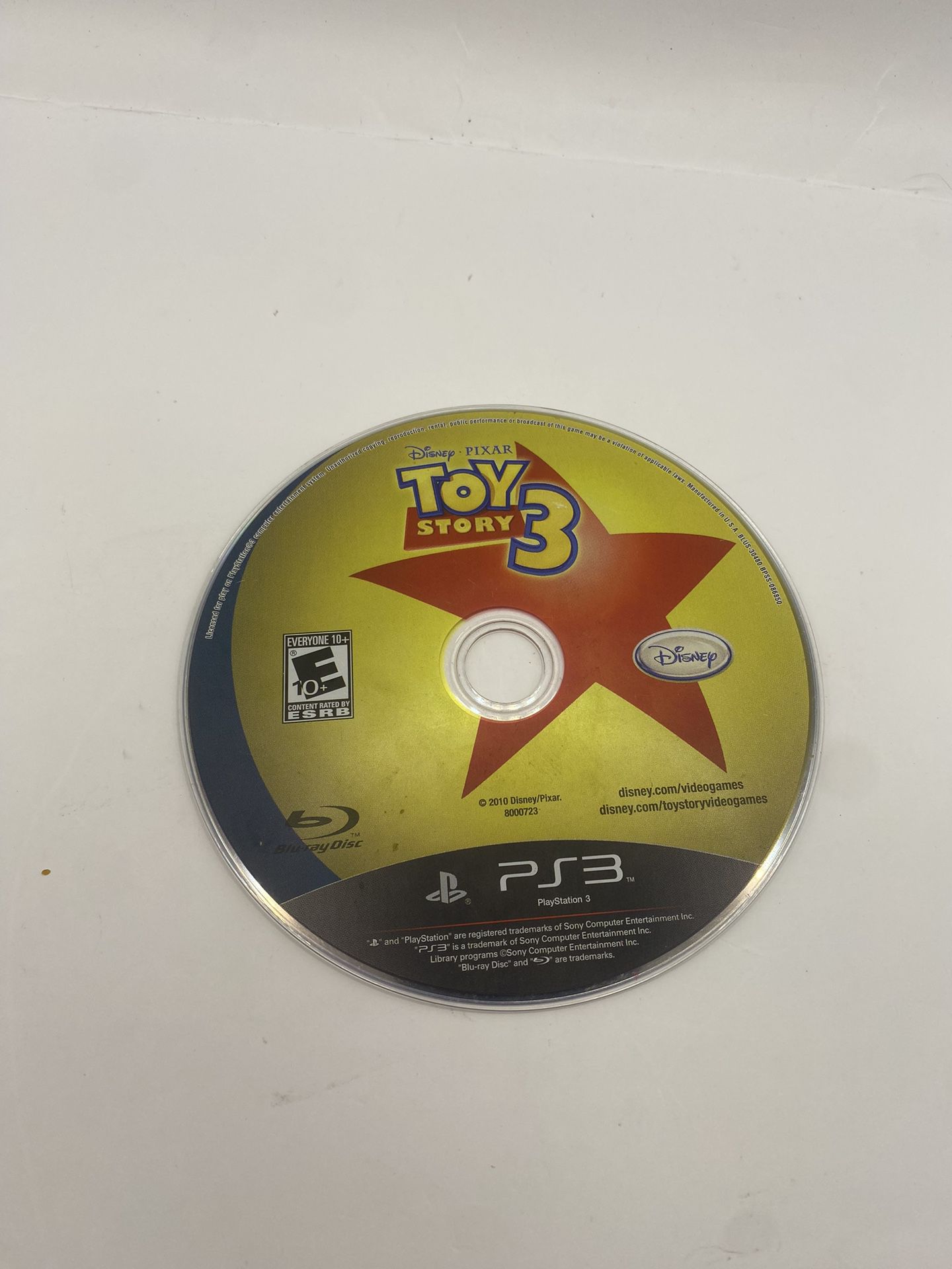 Toy Story 3 Playstation 3 PS3 Disc Only Tested Woody Buzz Disney Tested Authenti
