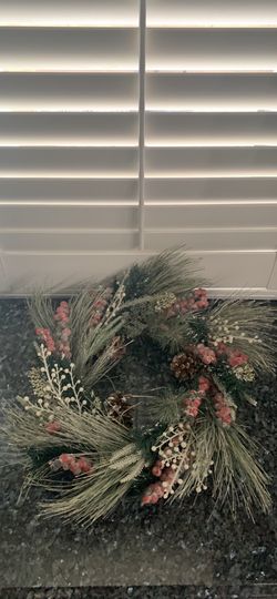 Winter scape wreath approximately 20”x22”