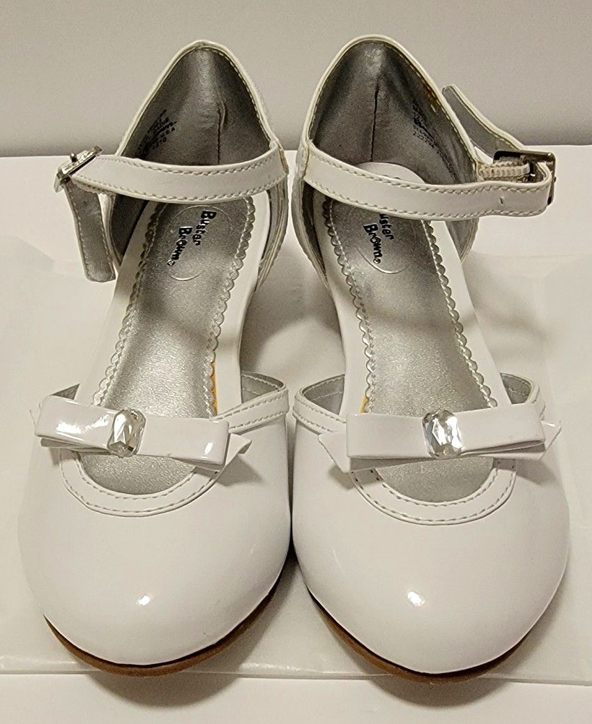 Buster Brown white patent leather girls dress shoes - little kid size 12 1/2