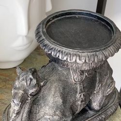 Gray & Black Camel Statue. Can Also Be Candle Holder Or Business Card Holder. 
