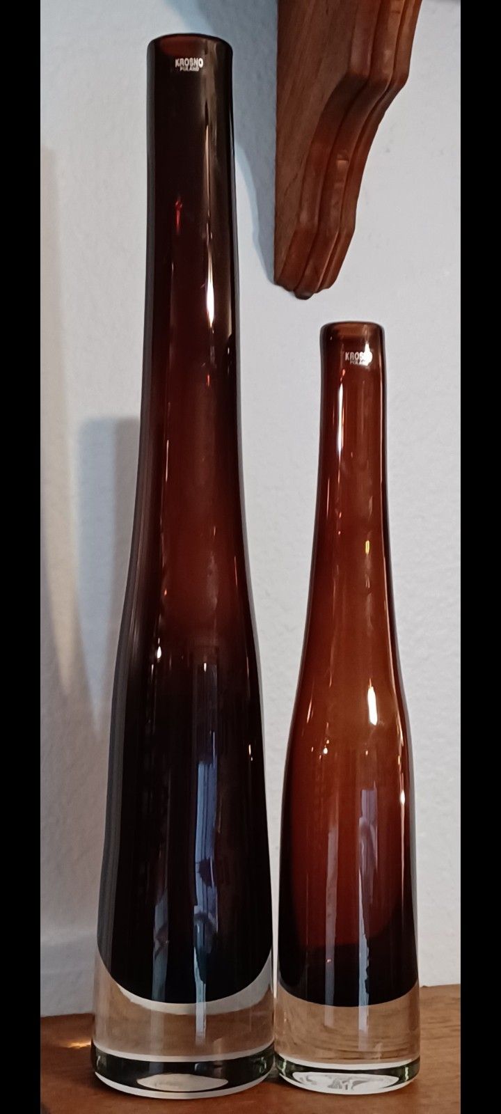 Kronso Crystal Vases , 12" , 16".
