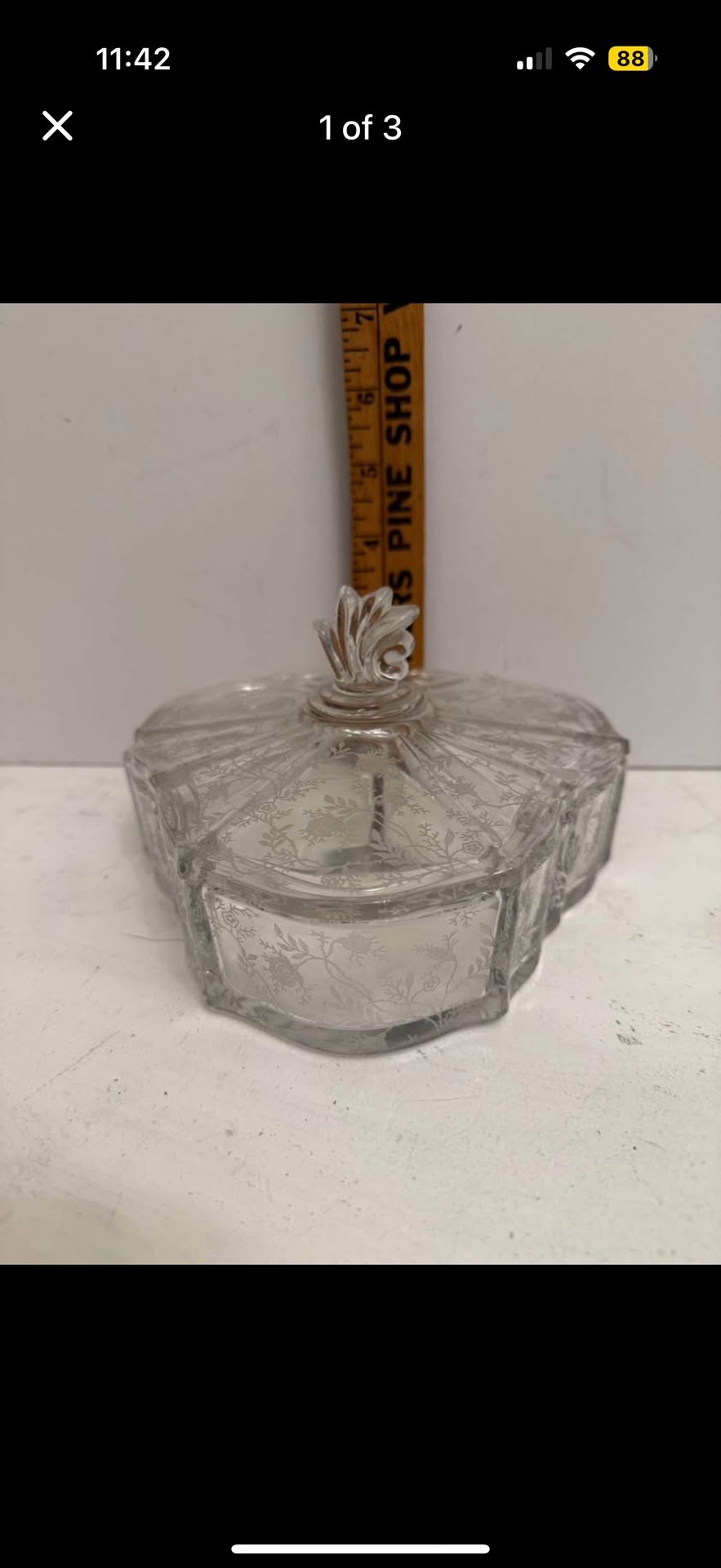 Vintage Glass Divided Dish
