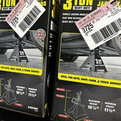 New Daytona 3 Ton Heavy Duty Jack Stands — Set of 2