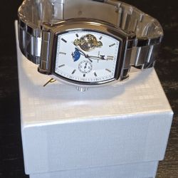 POEDAGAR AOKULASIC Automatic Moon Phase Watch Silver Tone