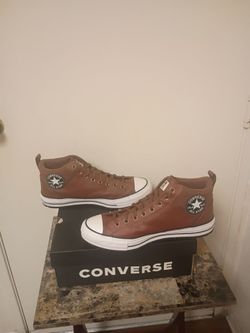 Converse Chuck Taylor Malden Street Mid Faux Leather Boots Shoes Brown Men’s 13